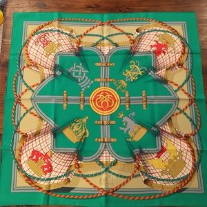 Hermès vintage silk “grande tenue” scarf NIB